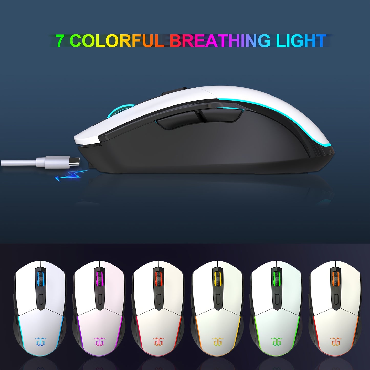 Snpurdiri 60% Wireless Gaming Keyboard and Mouse Combo, Ice Blue Backlit, Rechargeable 2000mAh Battery, Compact Anti-Ghosting Design, Includes RGB Mice for PC & Laptop - White & Black, Gaming Accessories | Compact Keyboard La