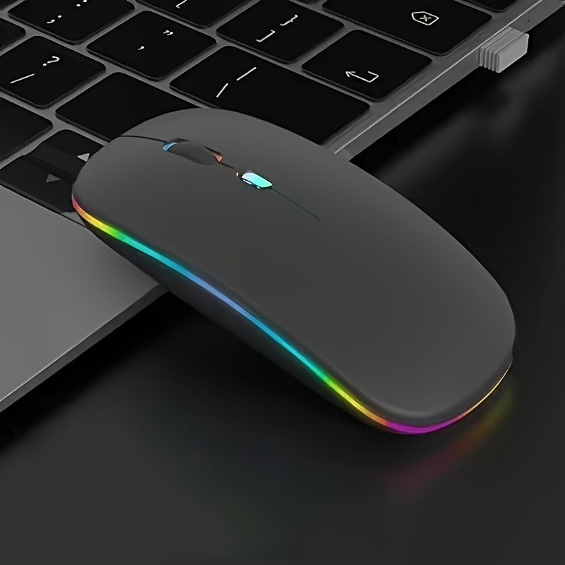 Wireless, Glowing, Dual-mode Mouse, Ultra-thin Silent Portable USB Optical 2.4G/5.0 Wireless Dual-mode, Mobile Optical Wireless Mouse With USB Receiver, Portable Computer Mouse