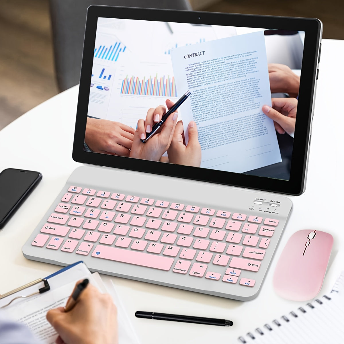 MAYPUG Multi-Function 2-in-1 Tablet with Wireless Keyboard, for Android 14, Octa-core, 10-inch Screen, 8GB (3+5) for RAM, 64GB ROM, Expandable Up to 1TB, WiFi 6, 5MP + 8MP Camera, 1280*800 HD, 5000mAh, with Wireless Keyboard,