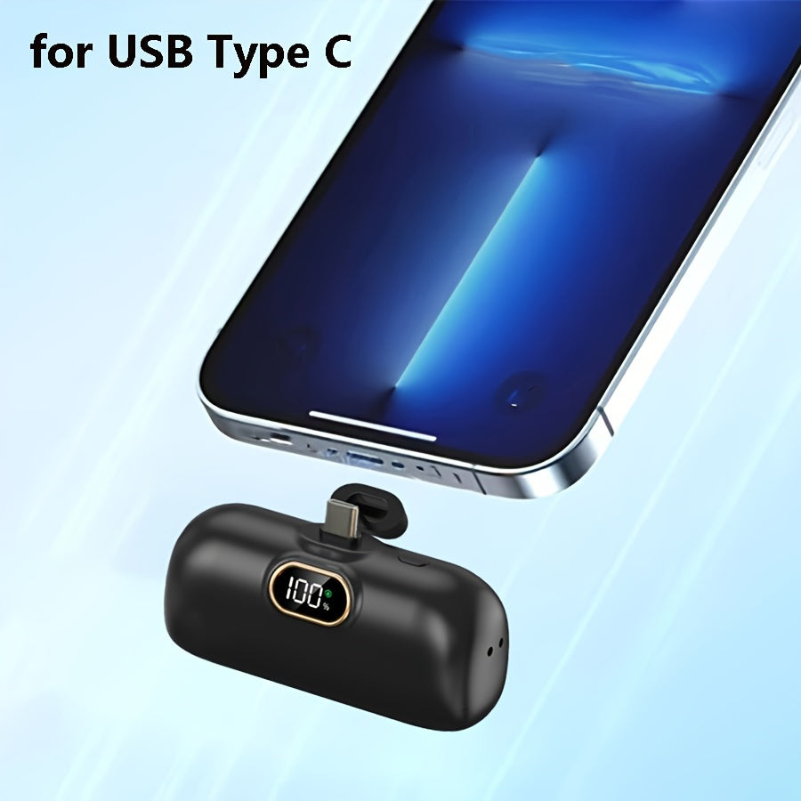 5000mAh Mini Power Bank Wireless Fast Charger Comes With Output Cable, Mini Portable External Battery, Power Bank For IPhone14, Samsung Android Power Bank