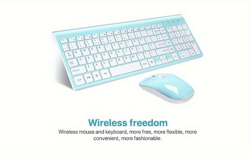 cimetech Wireless Keyboard and Mouse Combo, Compact Full Size Wireless Computer Keyboard and Mouse Set 2.4G Ultra-Thin Sleek Design for Windows, Computer, Desktop, PC, Notebook, Laptop