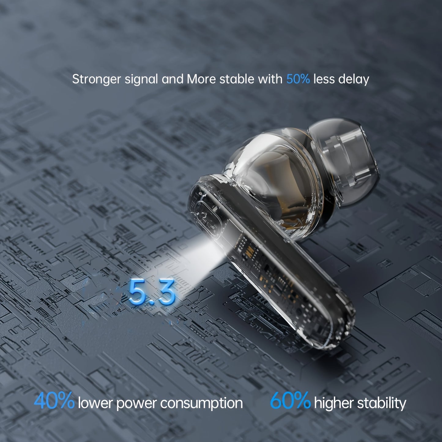 Wireless Earbuds HiFi Stereo, Wireless Earphones with ENC Noise Cancelling Mic, Touch Control, in Ear Wireless Headphones