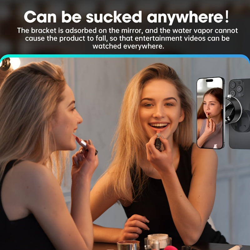 Upgraded Vacuum Magnetic Car Phone Holder, 360° Rotating Bracket Reinforced 96LBS Ultra Suction Cup, Foldable Design Telescopic Arm Adjustable Holder, for iPhone & Android Cell Phone Holders, for Your Car/Gym/Mirror Mount, G