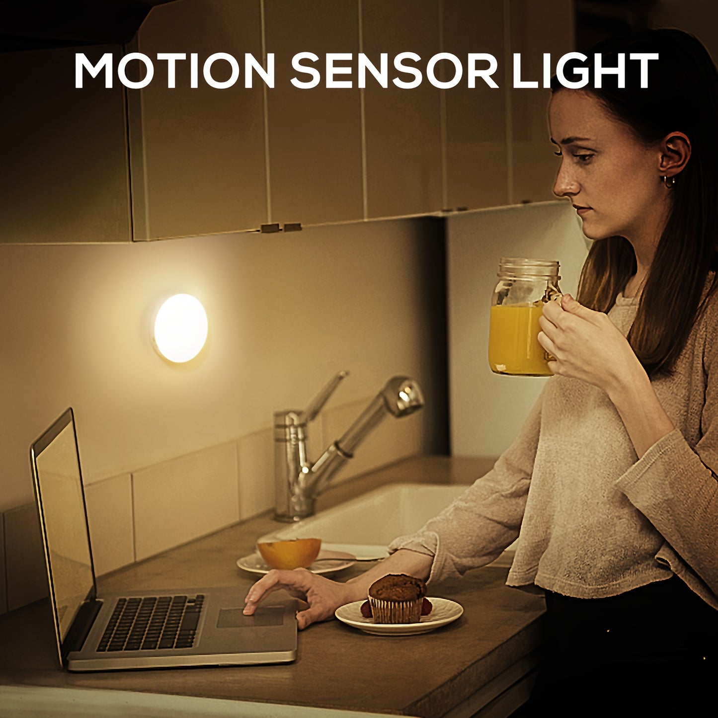 Homelist Motion Sensor Lights Indoor  6 Pack Wireless LED Rechargeable magnetic Stick on Wall Night Light Battery Operated USB Charging Stair  Corridors Closet Kitchen Light Under Cabinets Puck Light