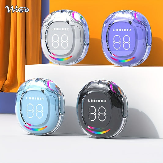 Wireless 5.4 Wireless Earbuds Built-in Ambient Lighting Sports Gaming Headset Bass Touch Control Headset Digital Display