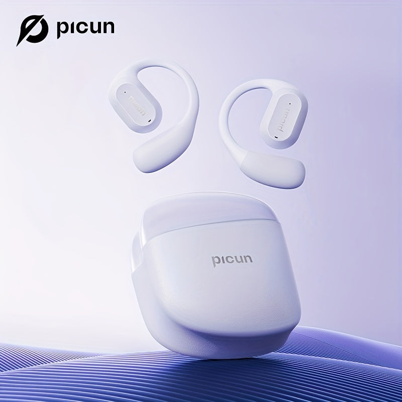 Picun H1 Ultra-Lightweight Wireless Earbuds - True Open Ear Design for Unmatched Comfort - HD Sound with CVC Noise Cancellation - LED Power Display & Touch Control - Perfect for Running, Cycling, and Workouts