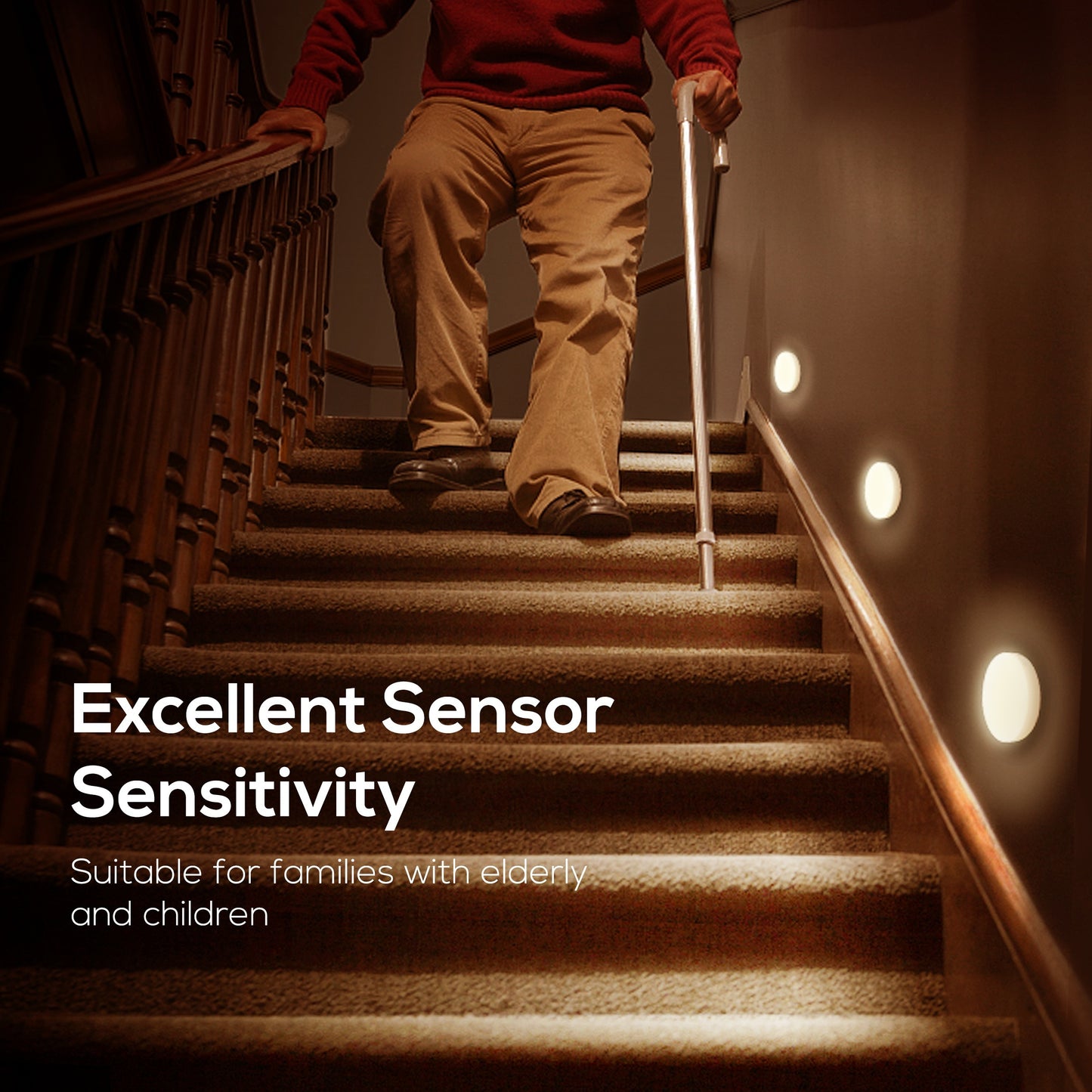 Homelist Motion Sensor Lights Indoor  6 Pack Wireless LED Rechargeable magnetic Stick on Wall Night Light Battery Operated USB Charging Stair  Corridors Closet Kitchen Light Under Cabinets Puck Light