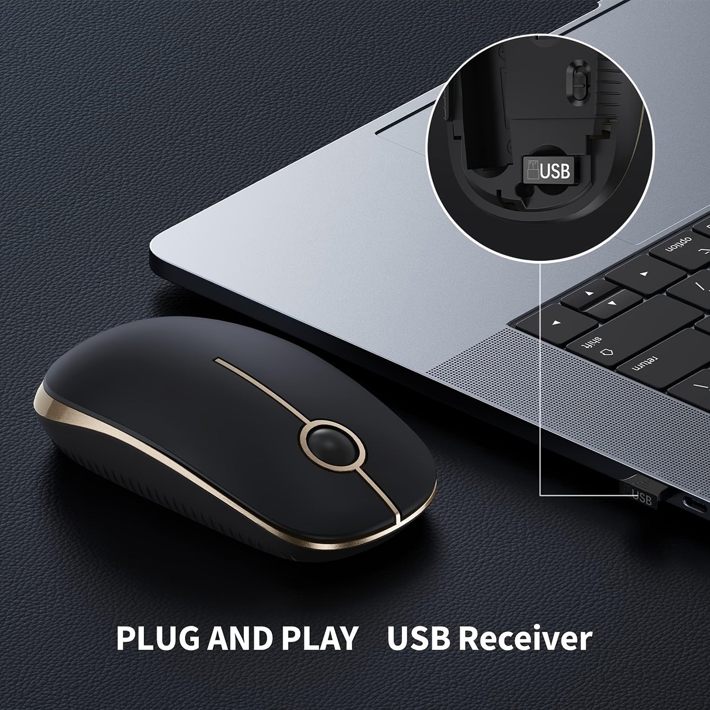 Wireless Mouse 2.4G Slim Portable Computer Mouse With Nano Receiver Less Noise Mobile Optical Mice For Notebook PC Laptop Computer