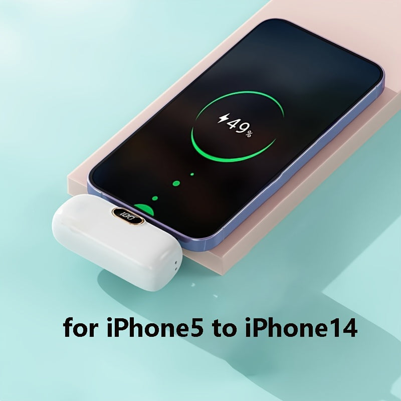 5000mAh Mini Power Bank Wireless Fast Charger Comes With Output Cable, Mini Portable External Battery, Power Bank For IPhone14, Samsung Android Power Bank