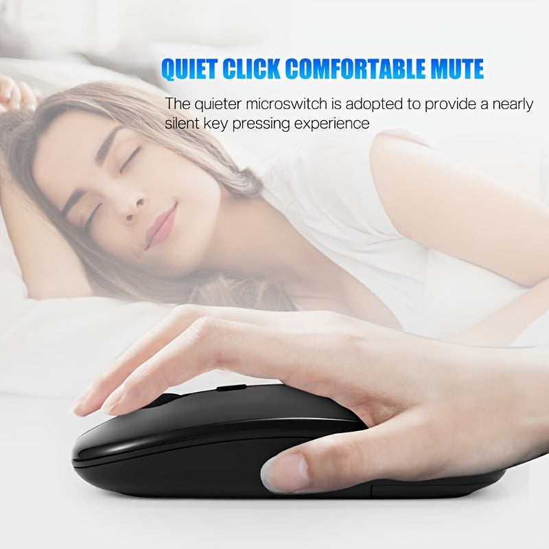 Ergonomic 2.4G Wireless Mouse - Sleek, Portable Design for PC & Laptop Gaming | Optical Technology, No Battery Required