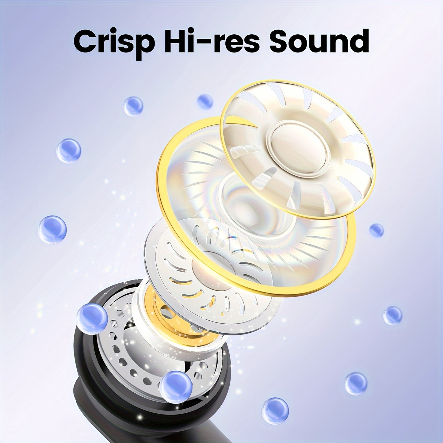 Wireless Earbuds HiFi Stereo, Wireless Earphones with ENC Noise Cancelling Mic, Touch Control, in Ear Wireless Headphones