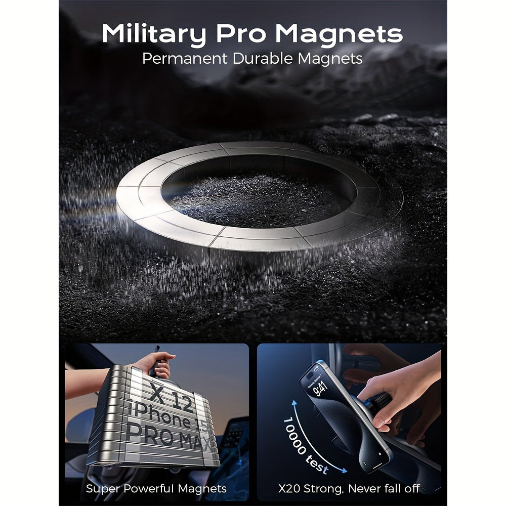 Car Mount Charger, 15W Fast Charging LED Magnetic Wireless Car Charger, Air Vent Phone Holders for Your Car Car Phone Holder for iPhone 15/14/13/12 Fast Charging Case