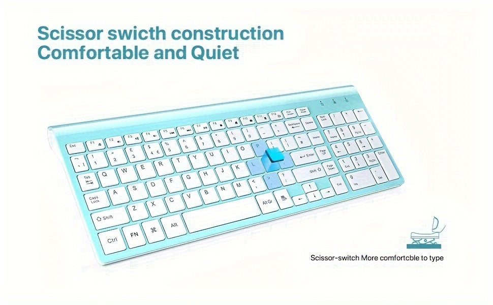 cimetech Wireless Keyboard and Mouse Combo, Compact Full Size Wireless Computer Keyboard and Mouse Set 2.4G Ultra-Thin Sleek Design for Windows, Computer, Desktop, PC, Notebook, Laptop