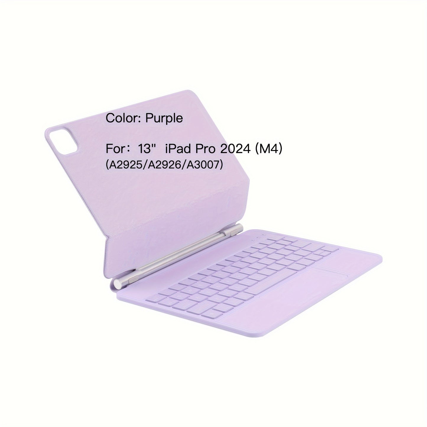 DVWDVW 7-Color Backlit For IPAD Keyboard Case, PU Leather, Magic Magnetic Stand Keyboard For IPad Pro 2024 (M4) With Multi-Touch Trackpad, Floating Design, 7 Colors Backlit, Wireless Keyboard Case