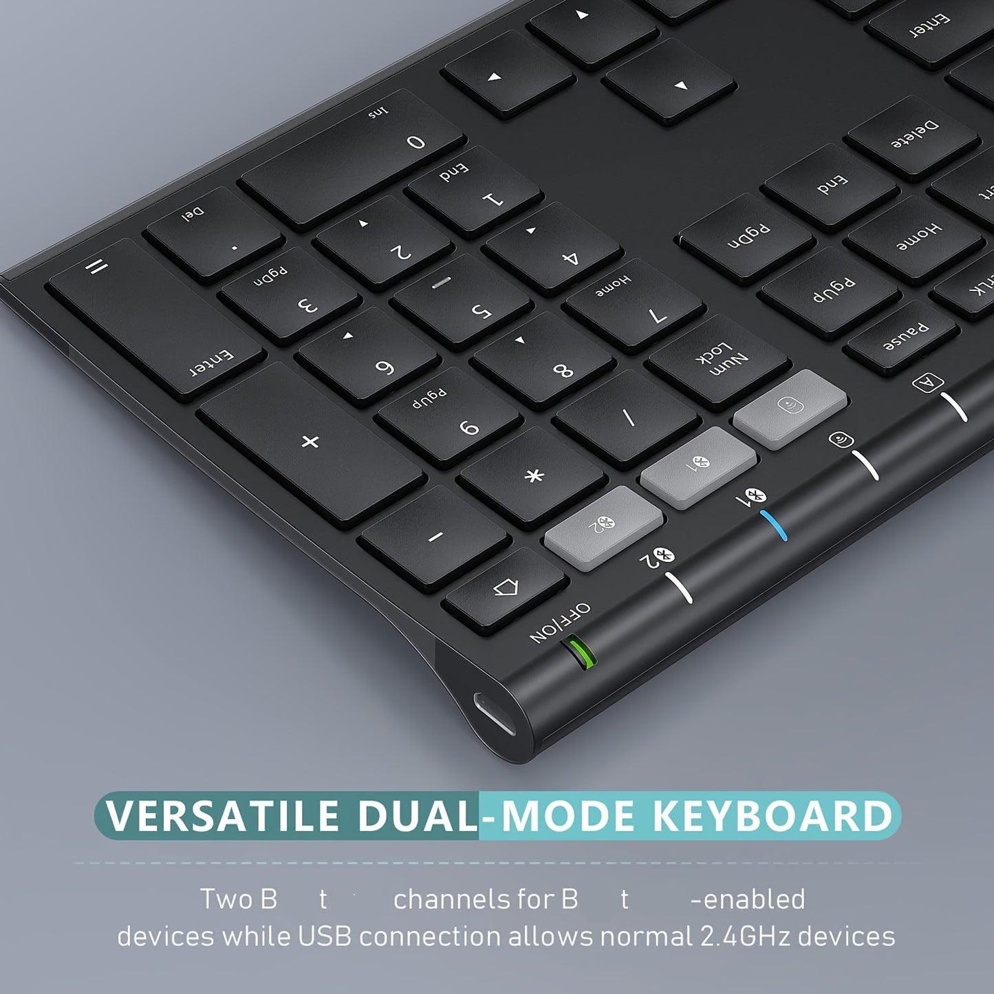 Wireless Keyboard And Mouse Combo, Multi-Device Rechargeable Keyboard And Mouse Set, Ultra-Slim Dual-Mode (BT 4.0 + USB) Keyboard And Mouse For Windows/ Mac OS/ IOS/ Android
