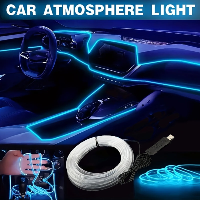 3m/118in Interior Automotive Neon (center Console + Dashboard) With Matching Armrest Storage Box, RGB LED Light Strips For Environmental Application Control, Without Battery