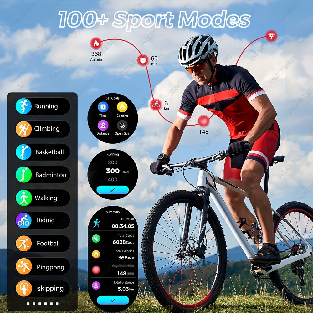 2025 New 3-In-1 Smartwatch with Wireless Earbuds for Men, Music And Fitness Features, 1.46-Inch HD Display, Call Functionality, Speaker, Recording, Sports Tracker, Compatible with Ios And Android, Long Battery Life