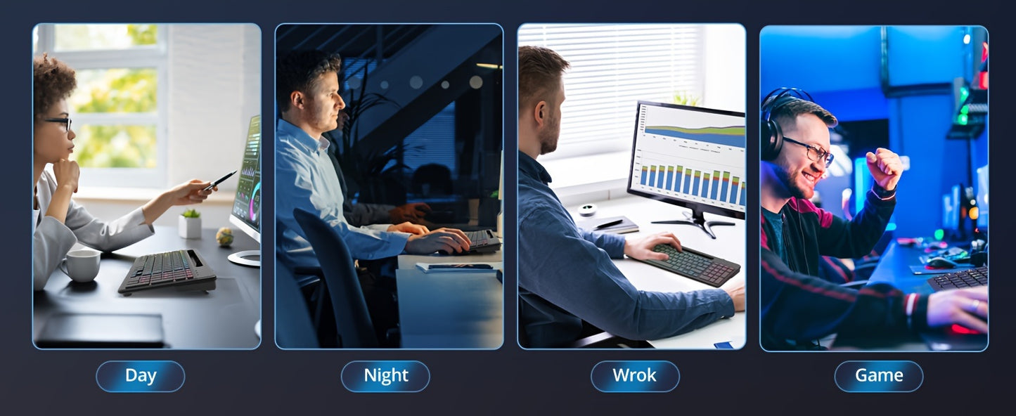 Wireless Keyboard And Mouse Backlit, 2.4GHz Lag-Free Rechargeable Keyboard Full-Size With Phone Holder Tablet Holder, Silent Ergonomic Wireless Keyboard Mouse Combo For Computer, PC, Laptop