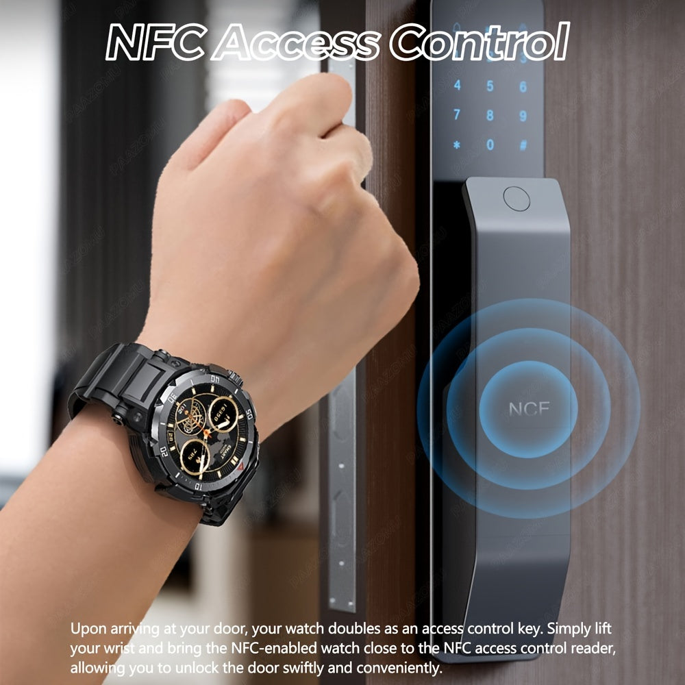 2025 New 3-In-1 Smartwatch with Wireless Earbuds for Men, Music And Fitness Features, 1.46-Inch HD Display, Call Functionality, Speaker, Recording, Sports Tracker, Compatible with Ios And Android, Long Battery Life