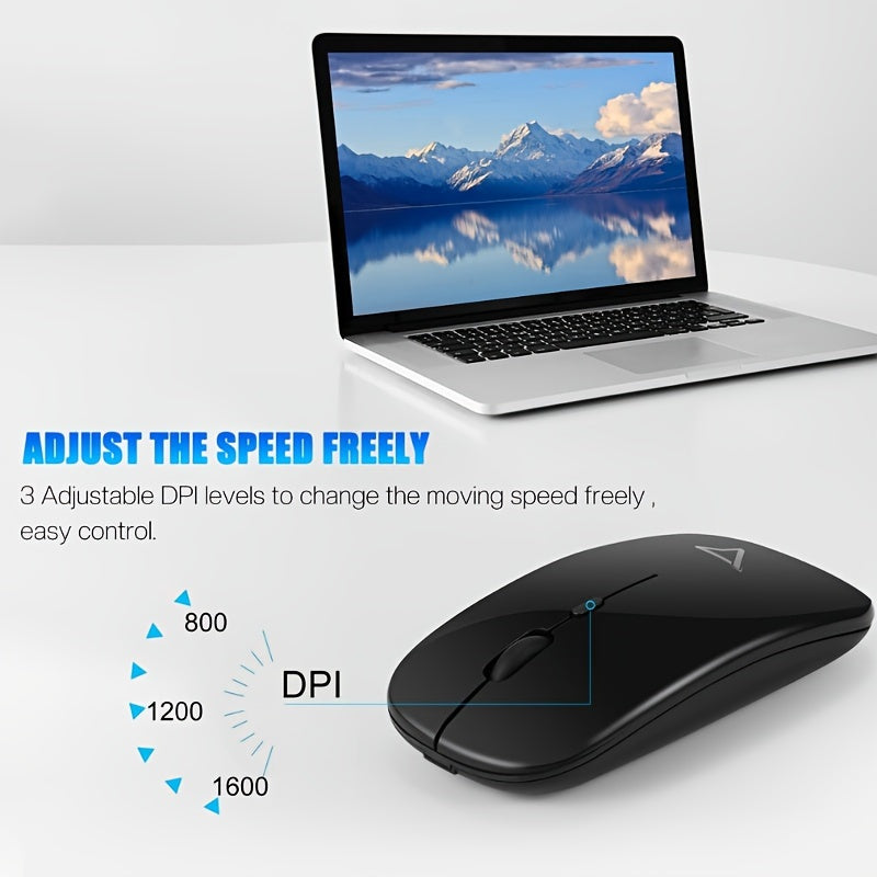 Ergonomic 2.4G Wireless Mouse - Sleek, Portable Design for PC & Laptop Gaming | Optical Technology, No Battery Required