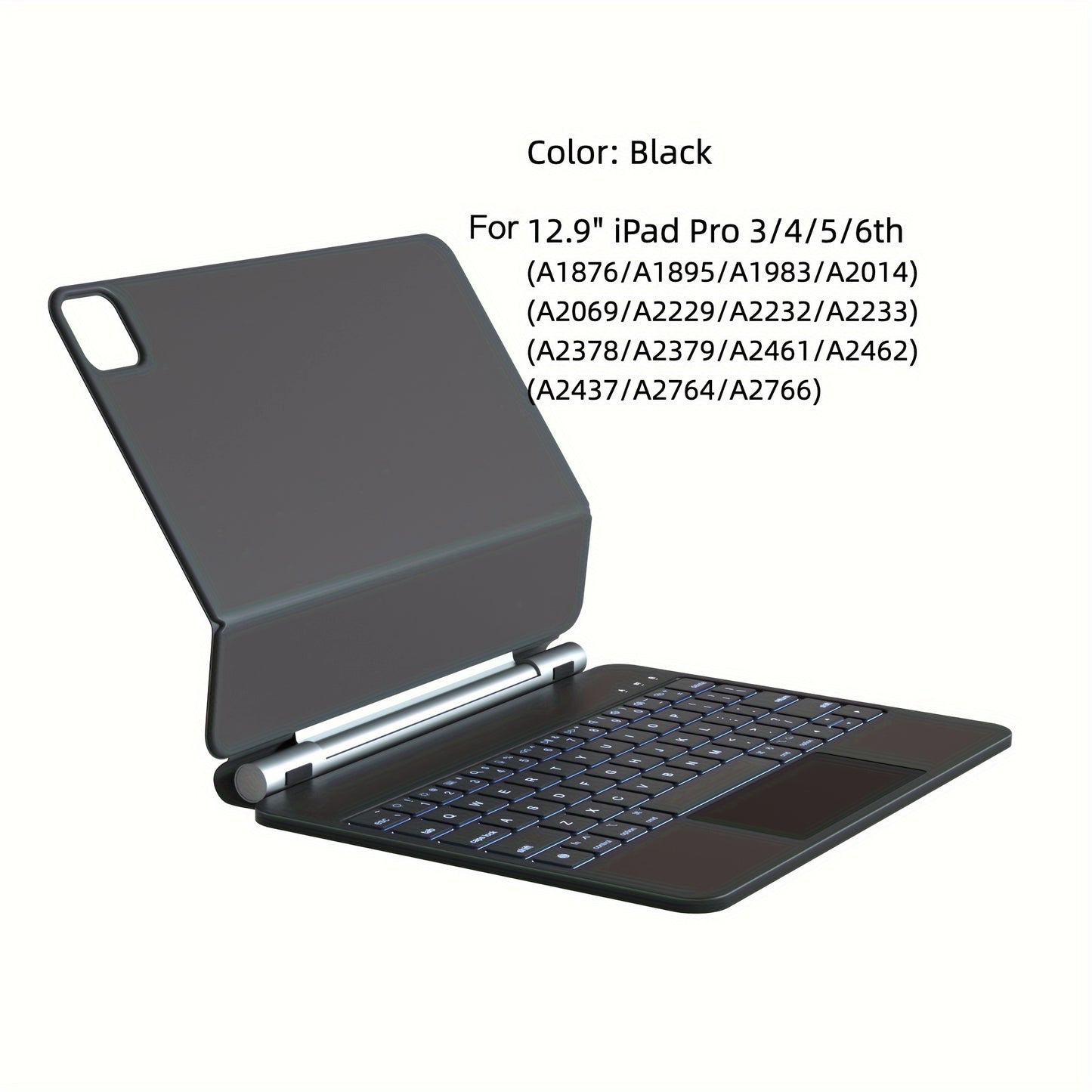 DVWDVW 7-Color Backlit For IPAD Keyboard Case, PU Leather, Magic Magnetic Stand Keyboard For IPad Pro 2024 (M4) With Multi-Touch Trackpad, Floating Design, 7 Colors Backlit, Wireless Keyboard Case