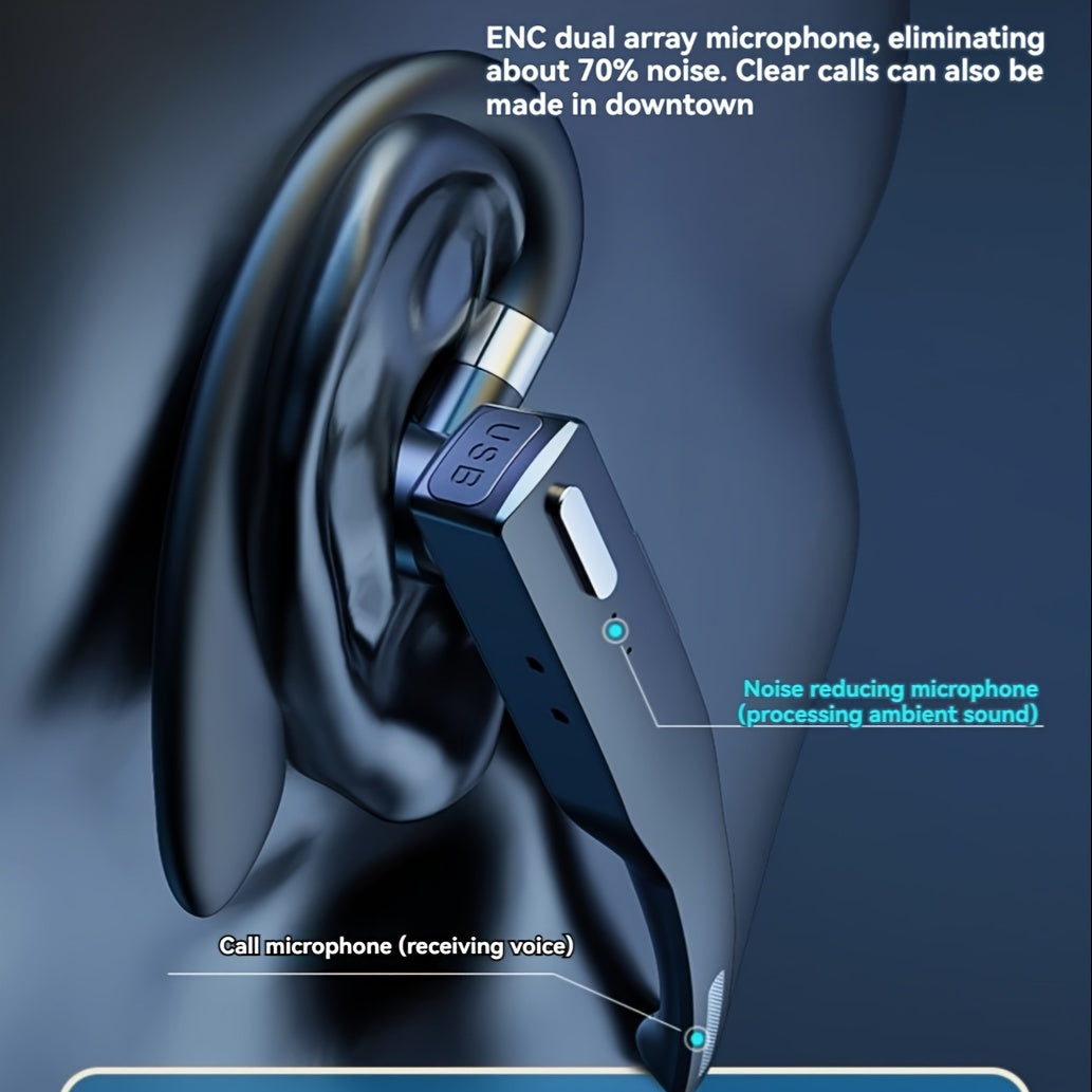 Wireless Earbuds - Two Charging Options, LED Digital Battery Display, Button Answer/End, Sweatproof Sports Running Earphones for Work and Music