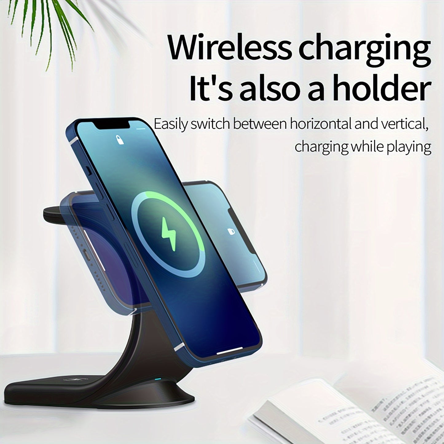 Triple Mode Magnetic Wireless Charger Stand - Wireless Chargers - 3-in-1 Fast Charging Solution for iPhone 16, 15, 14, 13, 12 Pro Max/Pro/Mini/Plus, iWatch SE/8/7/6/5/4/3/2, and AirPods with Compact Design and Safe Charging