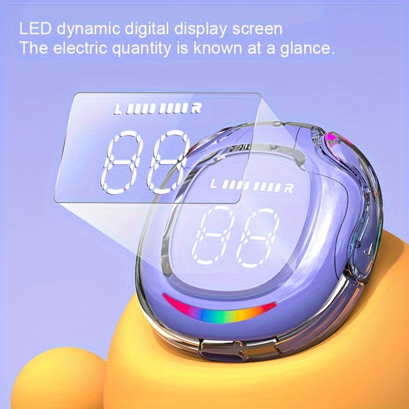 Wireless 5.4 Wireless Earbuds Built-in Ambient Lighting Sports Gaming Headset Bass Touch Control Headset Digital Display