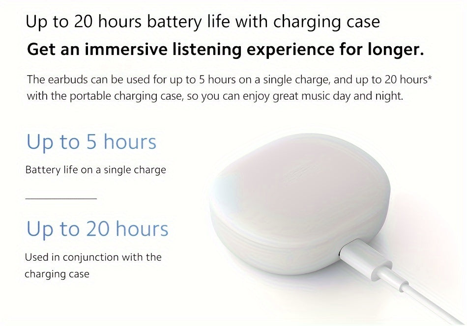 Xiaomi Redmi Buds 4 Lite - Wireless Earbuds with Black and White Color Options, Compact Design, Long Battery Life, and Crystal-Clear Sound Quality