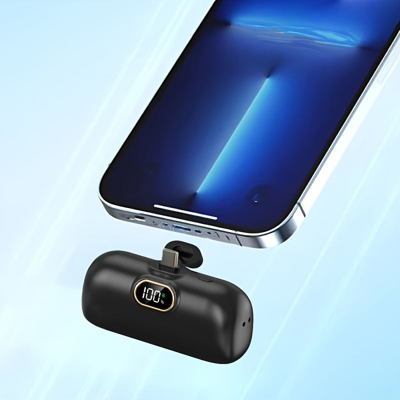 5000mAh Mini Power Bank Wireless Fast Charger Comes With Output Cable, Mini Portable External Battery, Power Bank For IPhone14, Samsung Android Power Bank