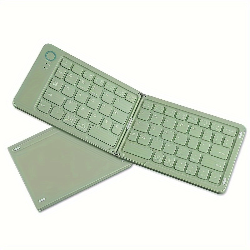 Ambidextrous Rechargeable Foldable Wireless Keyboard - Compatible with Windows & Android OS Tablets, USB-C Charging, Lithium Polymer Battery - No Charger Included