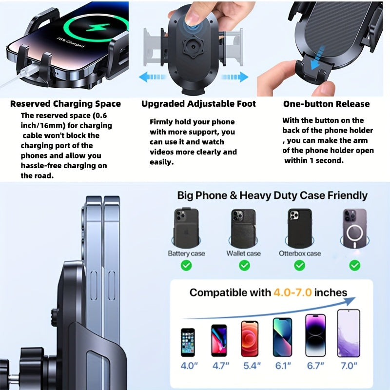 [YWOR 2-in-1 Car Phone Mount] YWOR 2-in-1 Car Cup Phone Mount - Waterproof ABS Design, 360-Degree Rotation, Compatible with iPhone & All Smartphones, Ideal for Car and Travel Use | Adjustable Phone Mount | Durable ABS Materia