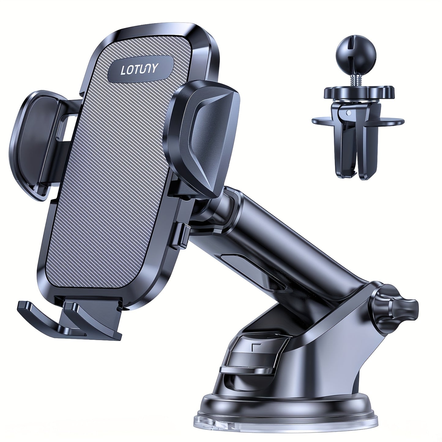 LOTUNY Car Phone Holder, Universal Hands-Free Phone Holders For Car, 3-in-1 Phone Mount For Car Dashboard Air Vent Fit For IPhone Samsung Google And All 4" To 7.2" Phones