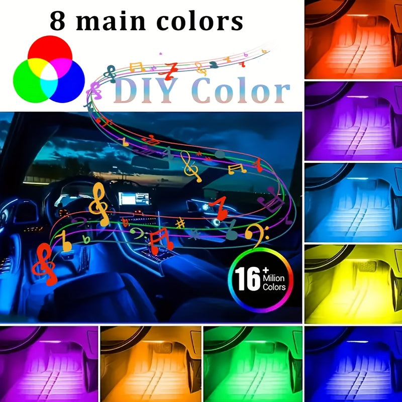 Easy Installation, Automotive High Brightness Neon Kits, Automotive LED Light Strips, Interior Lights, Christmas Decorations, USB Neon Accessories, Ambiance Light Strips, Foot Space Neon Kits, Without Battery