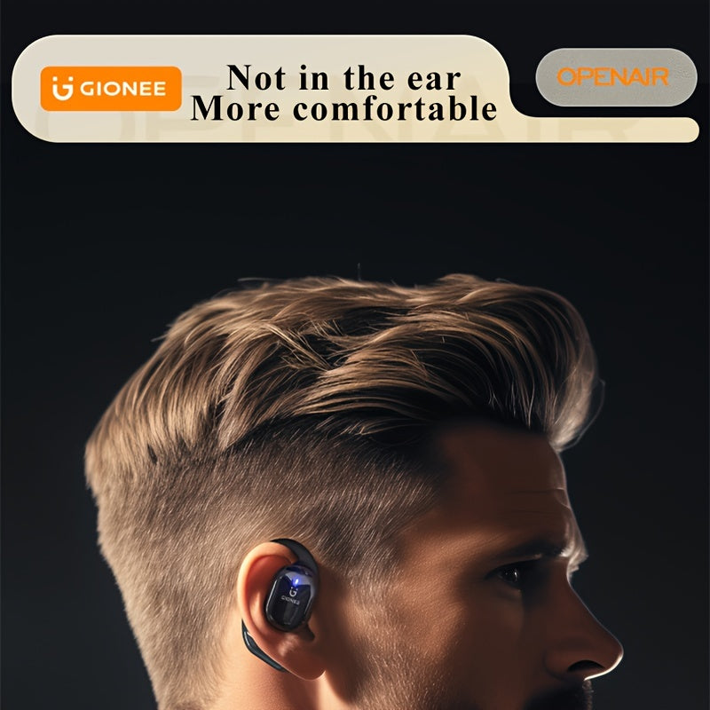 8H Playtime Gionee JL001 Wireless Earbuds - Hi-Fi Sound, Noise Cancellation, 90° Suspension Positioning Earhook, Touch Control with Siri, Detachable Design, Rechargeable Lithium Polymer Battery, and Portable Charging Case