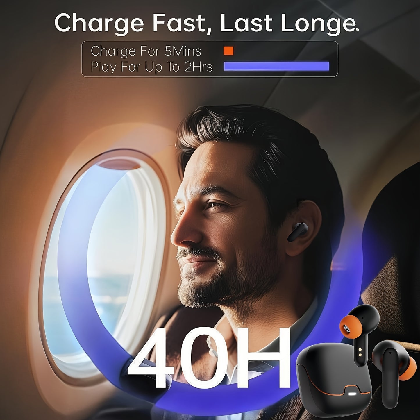 [Smart Bluetooth Headphones] AI Translation Smart Bluetooth Headphones | 4 Mic ENC Noise-cancelling TWS Earbuds, 140+ Languages Real-time Translation, 550mAh Ultra Long Standby, Music Playback, Mobile Phones & Conference Brie