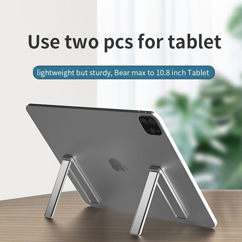 Two Packs Of Ultra-thin, Portable, High-strength Zinc Alloy Golden Phone Stands With High Stickiness. Adjust To Horizontal And Vertical Positions, Freeing Your Hands For Video Calls And Watching Movies, Suitable For Phones Wi