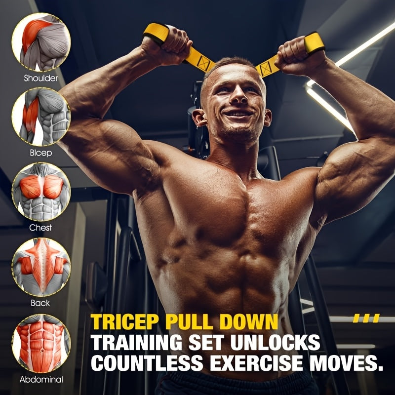 Heavy-Duty Latex Resistance Bands Set, 75-225lbs Adjustable Resistance with Handle & Door Anchor, Stackable Tricep Workout Equipment for Deltoid Push, Face Pull, Bicep Curls - Home Gym Resistance Bands, Ideal for Sports Lover