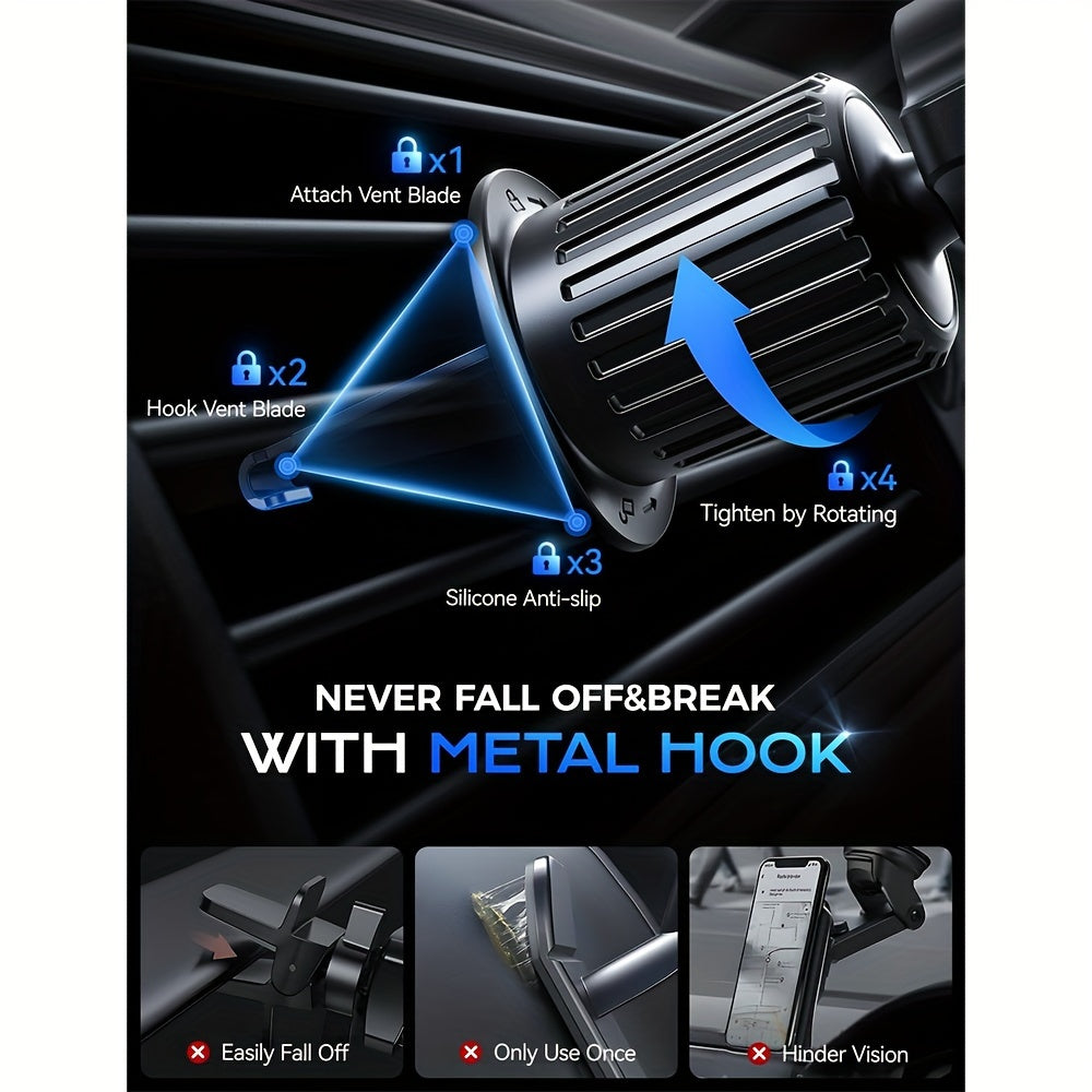 Car Mount Charger, 15W Fast Charging LED Magnetic Wireless Car Charger, Air Vent Phone Holders for Your Car Car Phone Holder for iPhone 15/14/13/12 Fast Charging Case