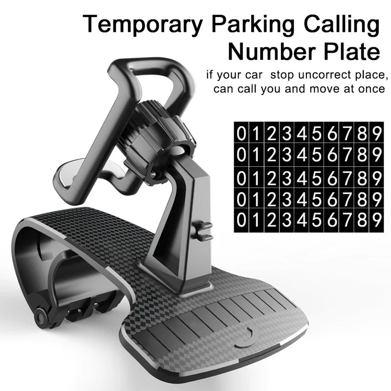 Car Dashboard Cell Phone Holder 1260 Degree Rotatable Phone Number The Car Phone Holder For iPhone 13 Mobile Phone Stand Support