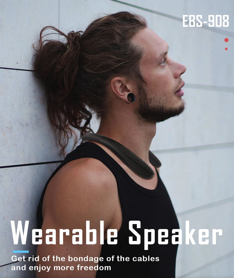 Bluetooth Speakers Neckband Wireless Wearable Speakers Home Outdoor Wireless Speakers 10Hrs True 3D Stereo Sound with Microphone