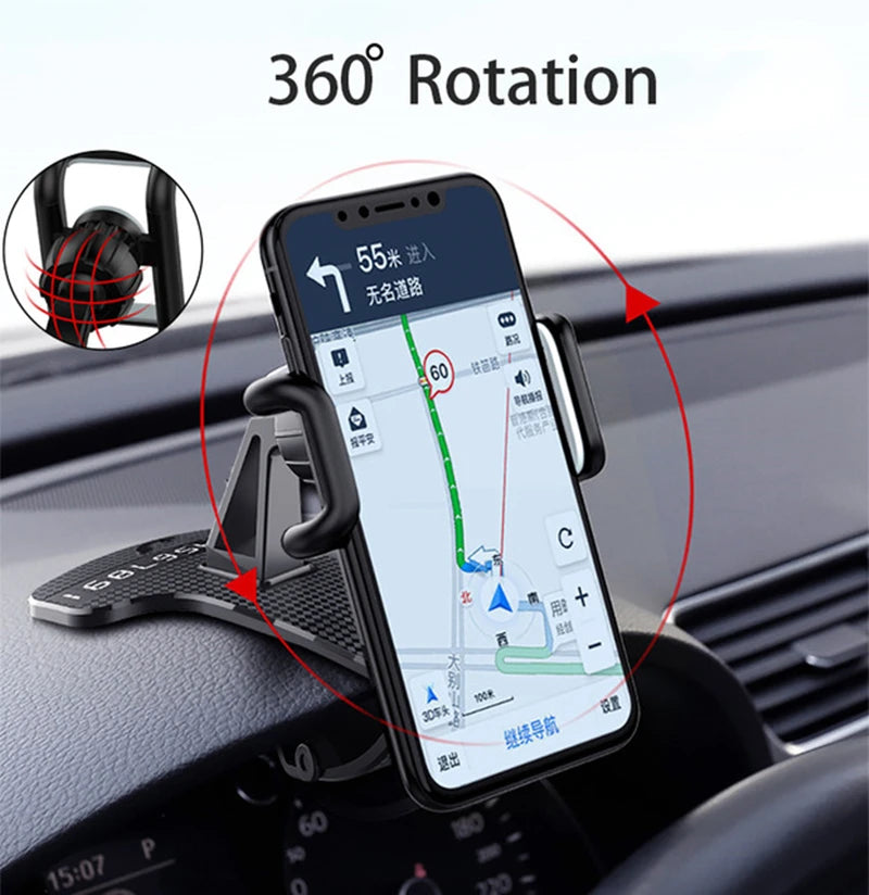 Car Dashboard Cell Phone Holder 1260 Degree Rotatable Phone Number The Car Phone Holder For iPhone 13 Mobile Phone Stand Support