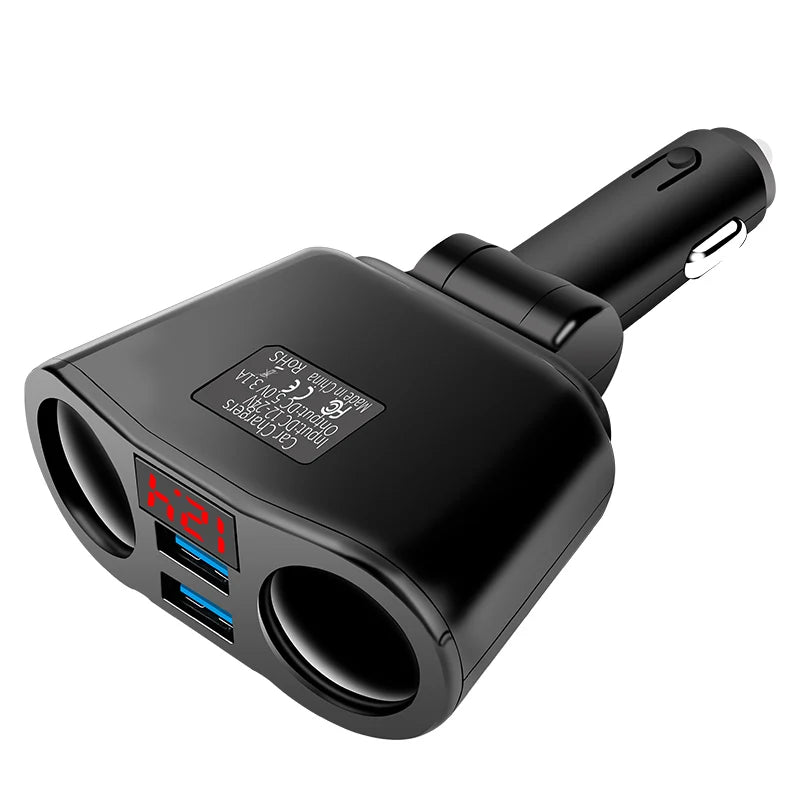 Car Charger 3.1A 2 Ports USB Car Charge 30W Quick chargers with LED Display Car Charger Adapter For iPhone Xiaomi Huawei MP3 DVR