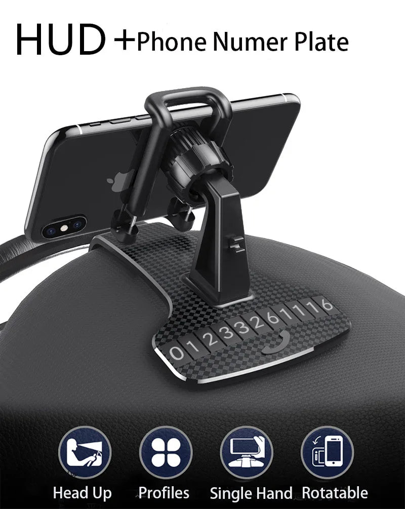 Car Dashboard Cell Phone Holder 1260 Degree Rotatable Phone Number The Car Phone Holder For iPhone 13 Mobile Phone Stand Support