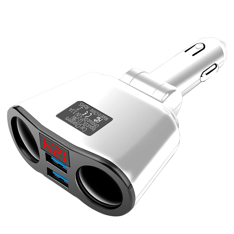 Car Charger 3.1A 2 Ports USB Car Charge 30W Quick chargers with LED Display Car Charger Adapter For iPhone Xiaomi Huawei MP3 DVR