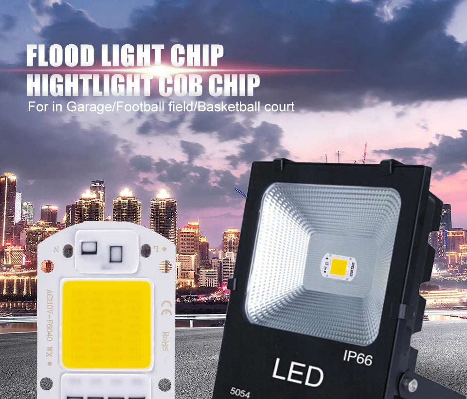 LED chip 20W 30W 50W AC 220V smart COB lamp beads LED lamp without driver DIY Lampada outdoor chip light floodlight spotlight