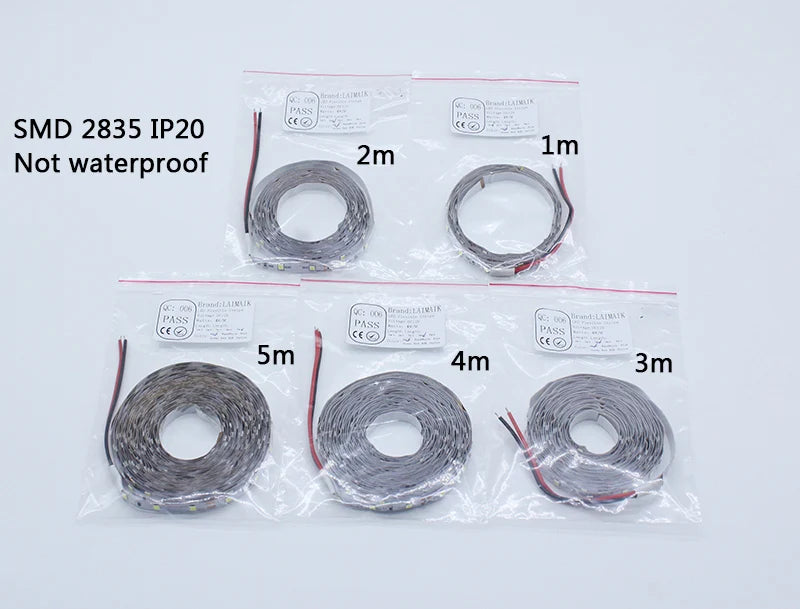 LED Strip Light 12V LED Ribbon Lamp 1m 2m 3m 4m 5m RGB LED Tape SMD2835 60LED/M LED Flexible Strip Lights TV Backlight Kitchen