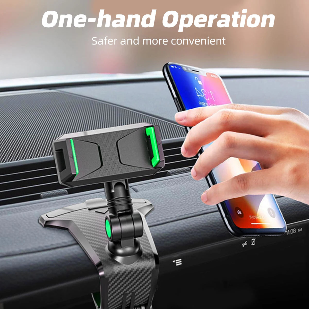 Car Dashboard Cell Phone Holder 1260 Degree Rotatable Phone Number The Car Phone Holder For iPhone 13 Mobile Phone Stand Support