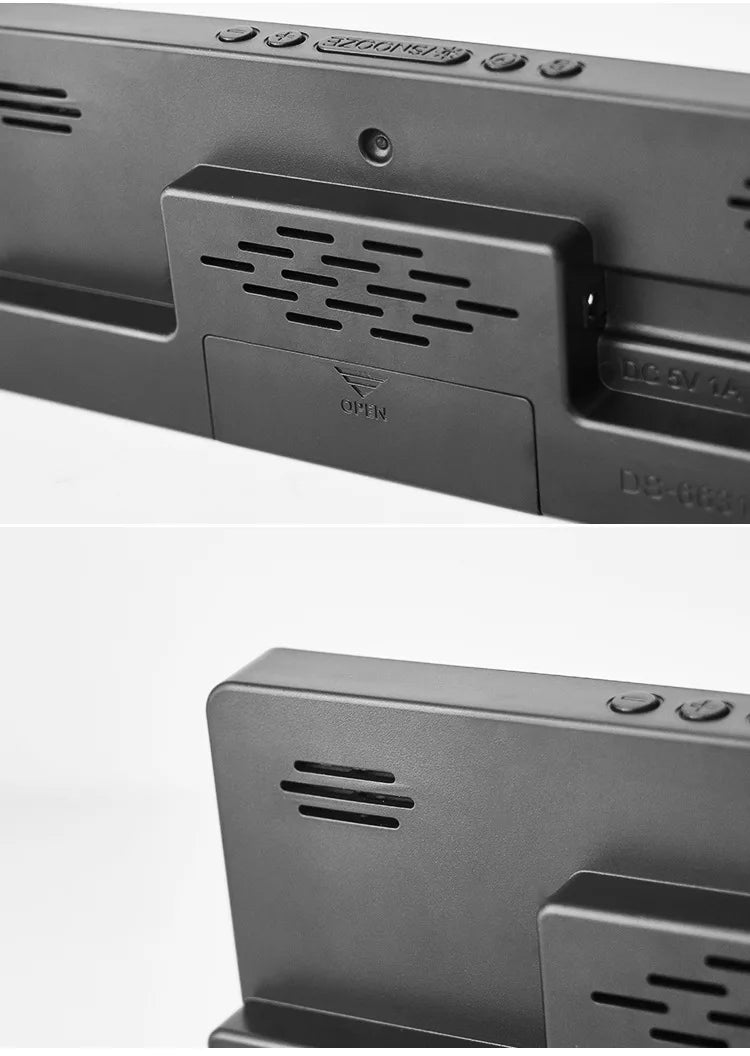 LED Digital Electronic Clock Backlight Large Number Alarm Clock Temperature Calendar Bedside Table Nightlight Home Decoration