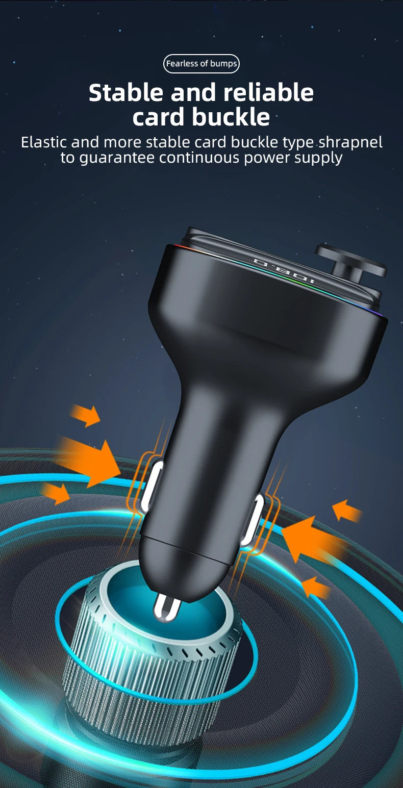 Bluetooth 5.4 FM Transmitter Handsfree Car AUX Radio Modulator MP3 Player with 22.5W & PD30W Fast Charge Adapter Car Accessories